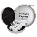 USB Hub and Cable in Round Zipper Case
